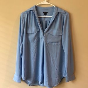 Ann Taylor blue work blouse